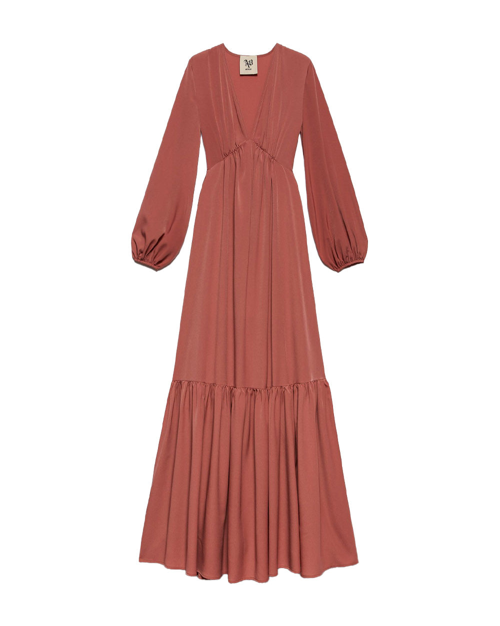 ANIYE BY Abito ANIYE BY JELA donna 185013 Rosa lungo scollo a v fondo gonna svasato 185013 02478