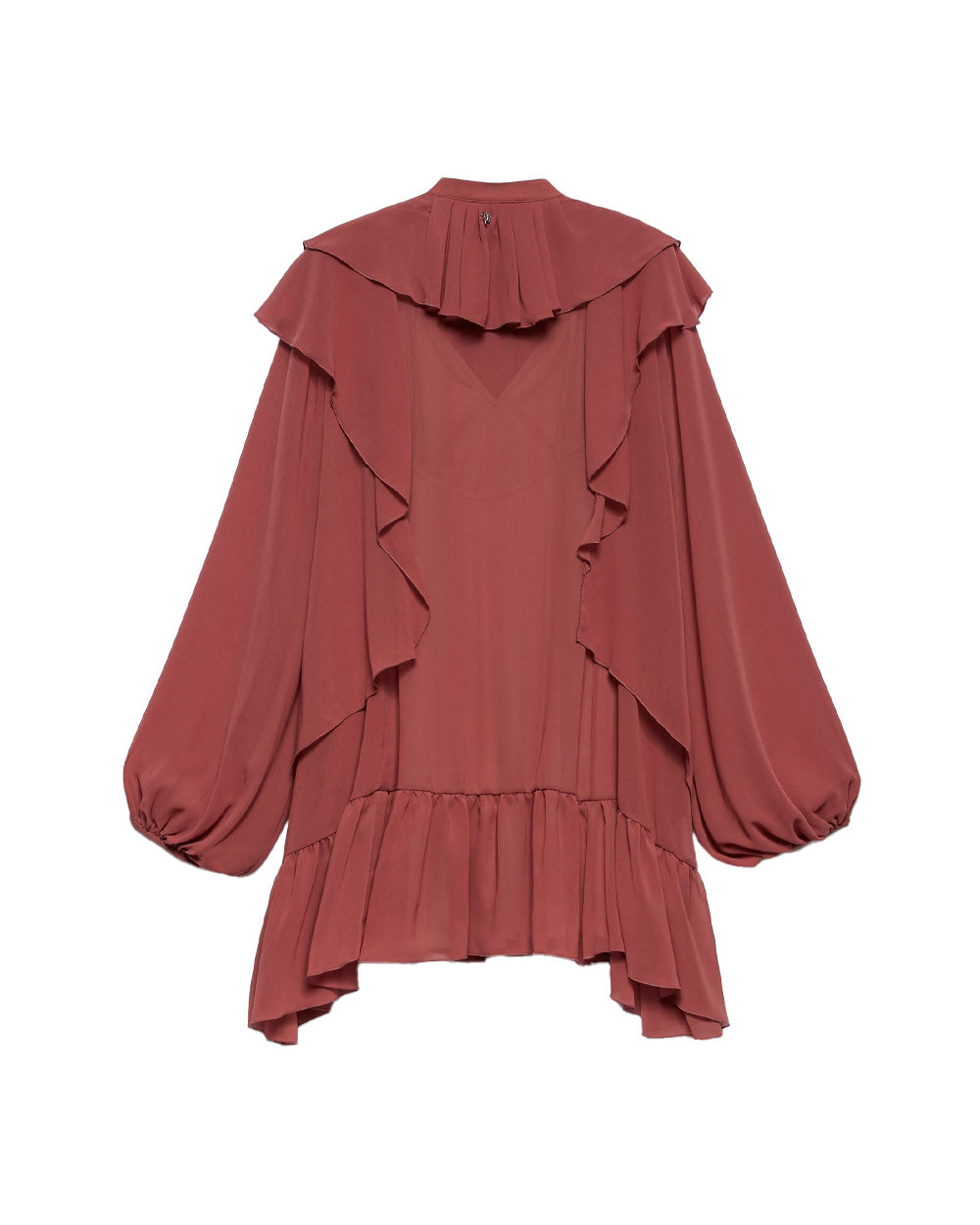 ANIYE BY Abito ANIYE BY TEODORA donna 185160 Rosa chemisier volant maniche lunghe 185160 02478