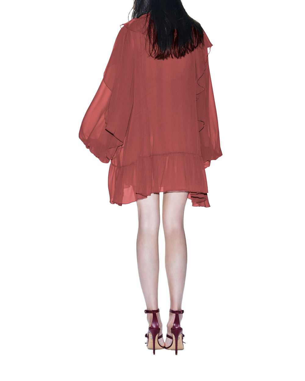 ANIYE BY Abito ANIYE BY TEODORA donna 185160 Rosa chemisier volant maniche lunghe 185160 02478