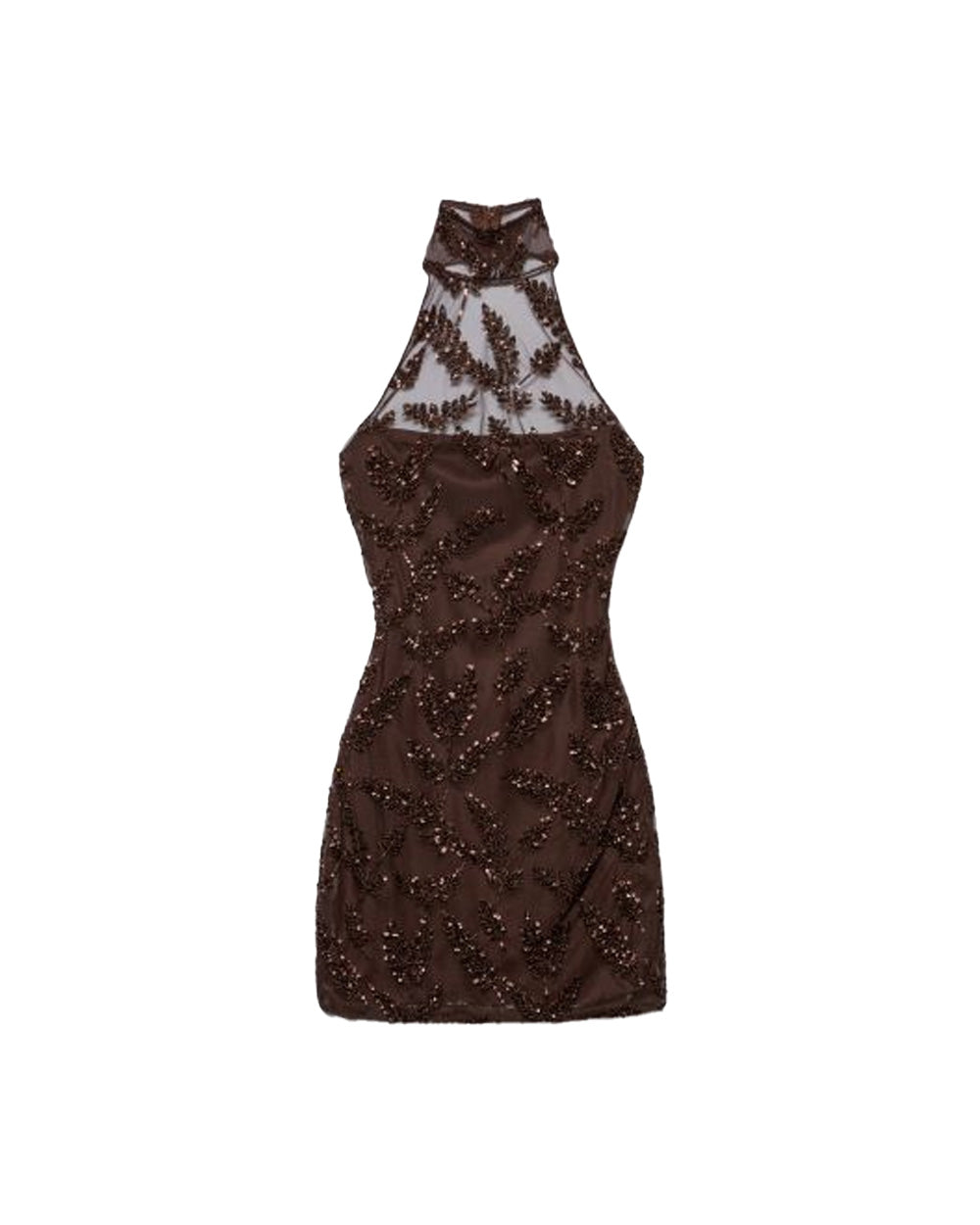 ANIYE BY Abito ANIYE BY UMA donna 185246 Cioccolato tulle ricamato paillettes scollo all'americana 185246 02481