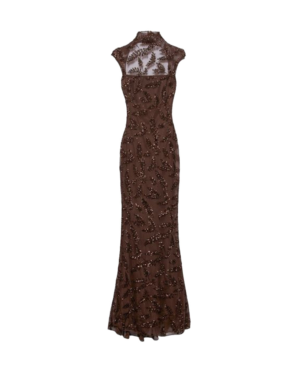 ANIYE BY Abito ANIYE BY UMA donna 185247 Cioccolato tulle ricamato paillettes all over scollo ovale 185247 02481