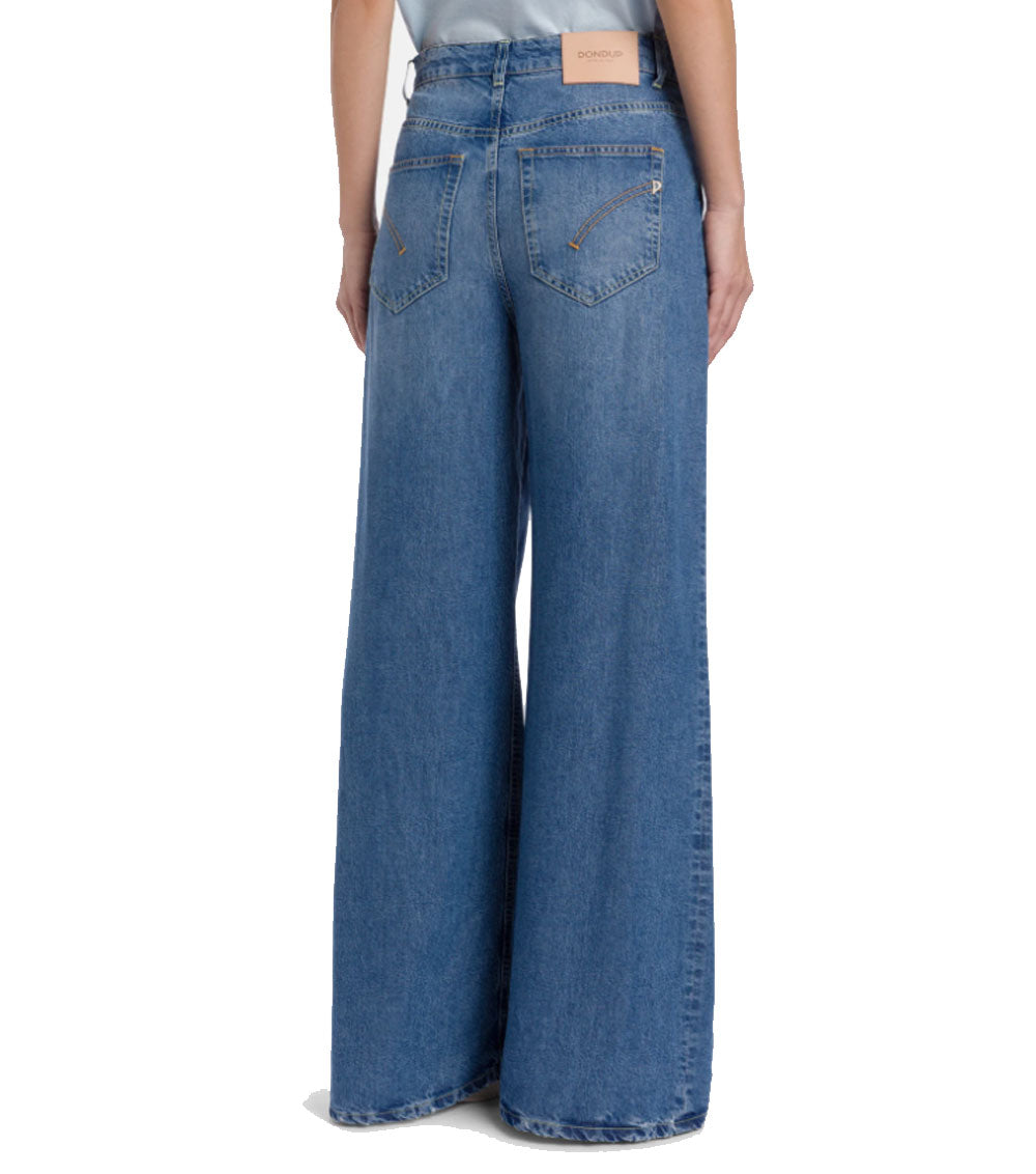 DONDUP Jeans Dondup donna DP828DF0266D Beatrix blu wide leg fisso lyocell DP828DF0266D 800