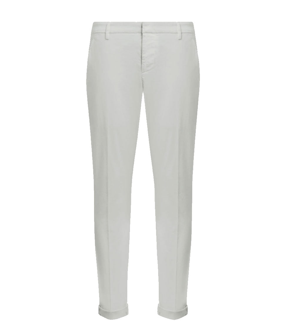 DONDUP Pantalone Dondup uomo Gaubert UP235GSE046U ghiaccio slim in gabardina leggera <BR/> UP235GSE046U 021