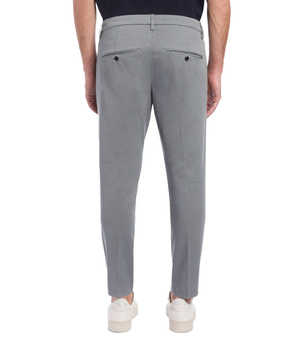 DONDUP Pantalone Dondup uomo Alfredo UP518GS0096U grigio slim in gabardina compact<BR/> UP518GS0096U 903