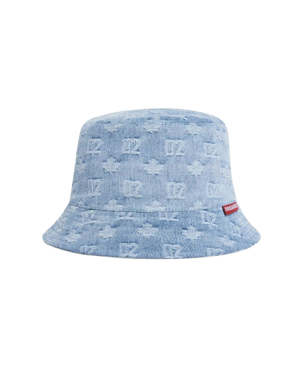 DSQUARED2 Cappello DSQUARED2 uomo Bucket D2 Monogram HAM0103101087523 Azzurro denim cotone vintage HAM0103101087523 098