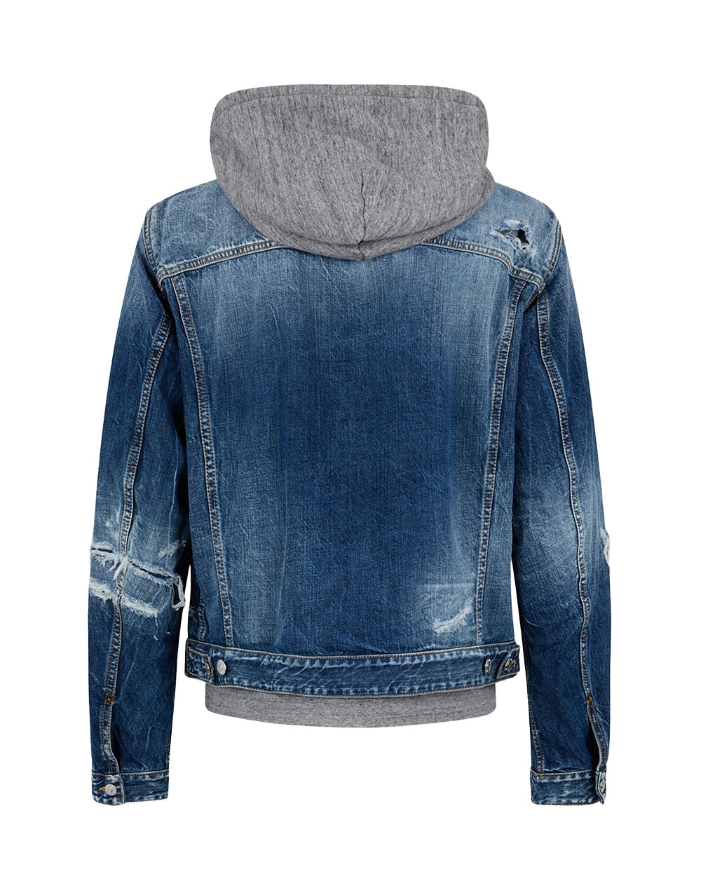 DSQUARED2 Giubbino DSQUARED2 uomo S74AM1657D30011 Blu cotone lavaggio medio dettagli in felpa S74AM1657D30011 470
