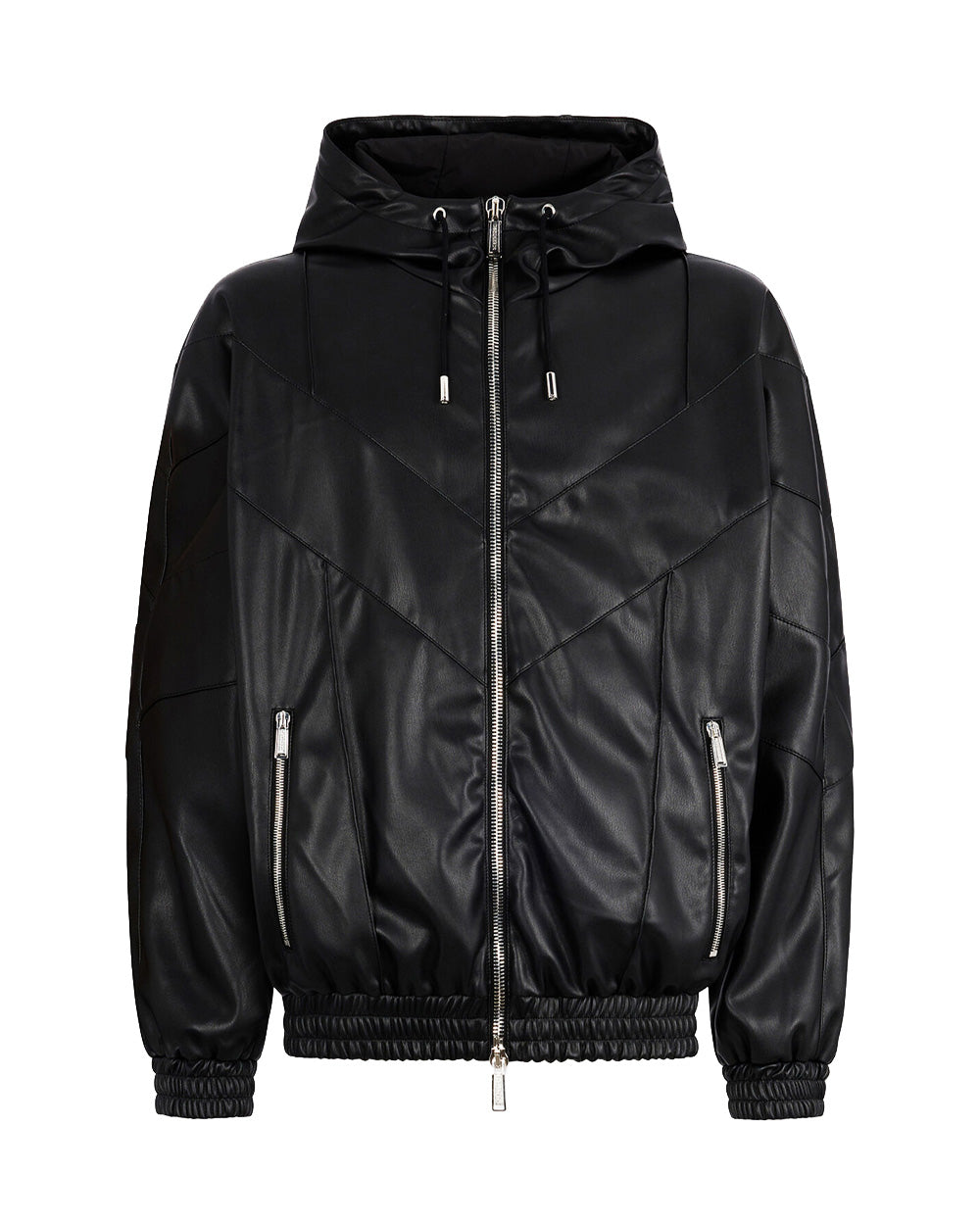DSQUARED2 Giubbino DSQUARED2 uomo S74AM1676S60340 Nero ecopelle cappuccio coulisse zip doppio cursore tasche S74AM1676S60340 900