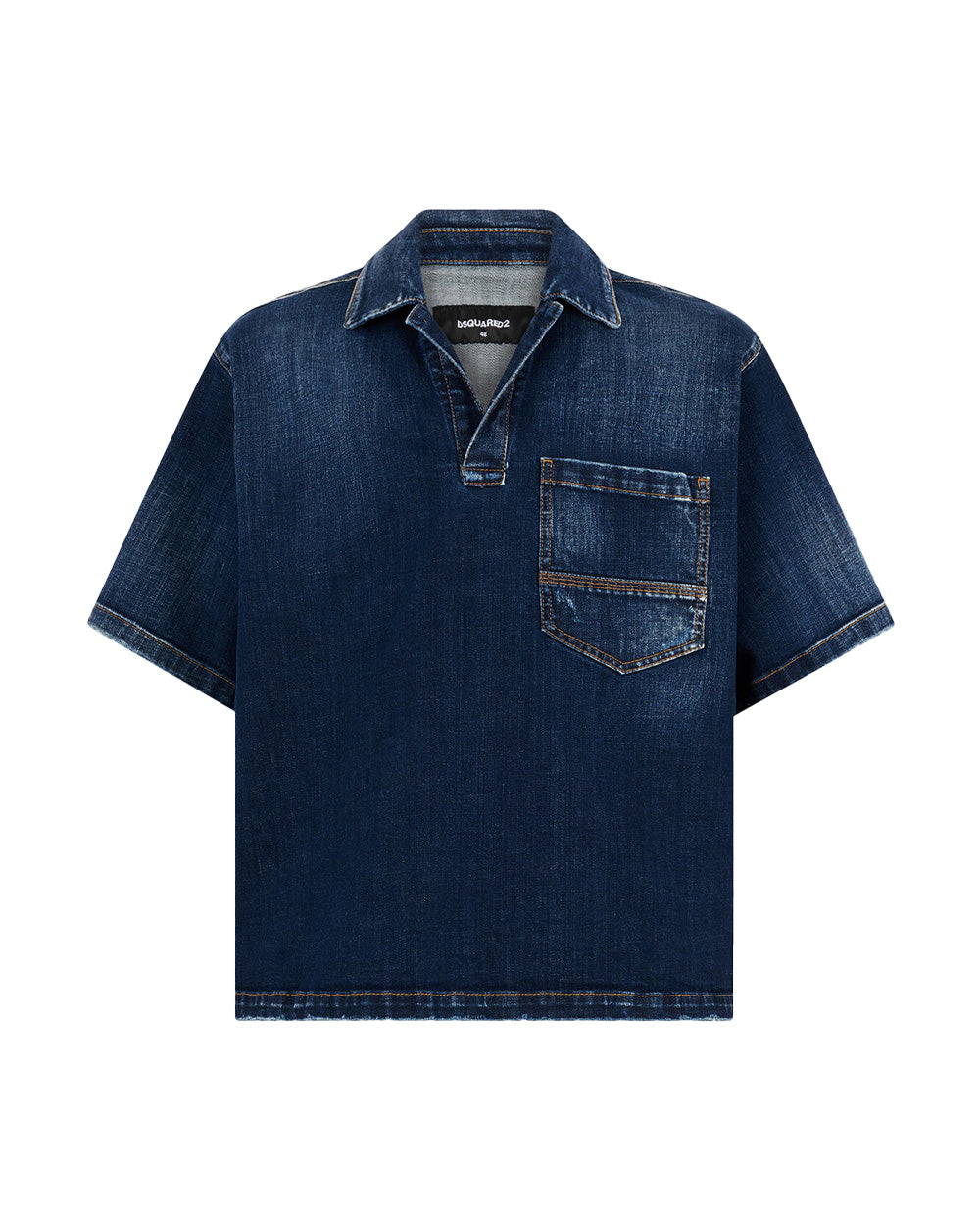 DSQUARED2 Camicia DSQUARED2 uomo S74DM1027S30664 Denim colletto polo maniche corte cotone S74DM1027S30664 470