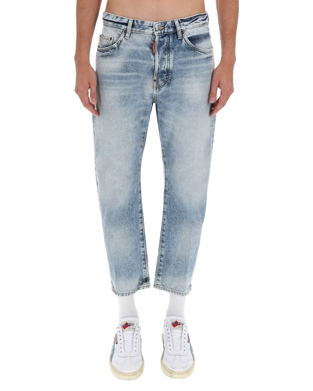 DSQUARED2 Jeans DSQUARED2 uomo S74LB1875S30839 Denim cinque tasche vita alta fondo orlo dritto bottone zip S74LB1875S30839 470