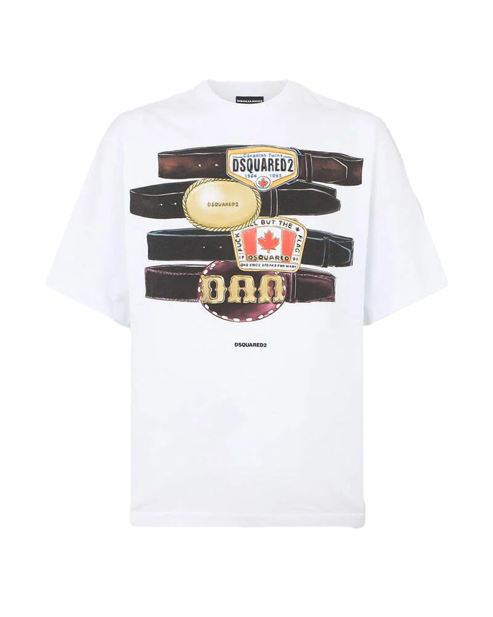 DSQUARED2 T-shirt DSQUARED2 uomo Iconique Loose Fit S78GD0113D20033 Bianca cotone loose girocollo stampa S78GD0113D20033 100
