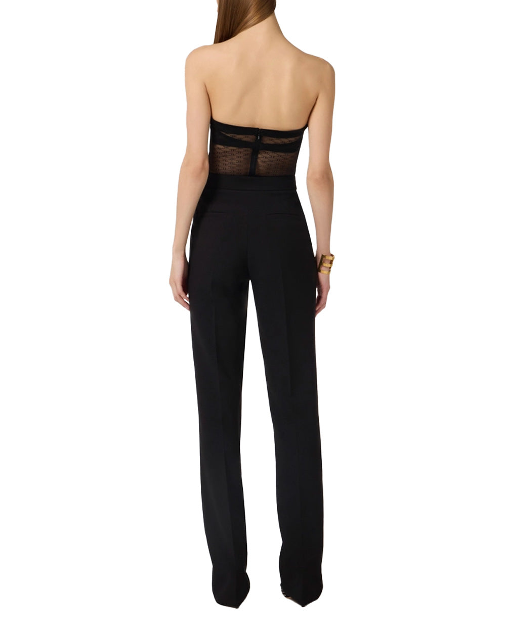 ELISABETTA FRANCHI Body ELISABETTA FRANCHI donna BO02662E2 Nero tulle monogram logo aderente BO02662E2 110