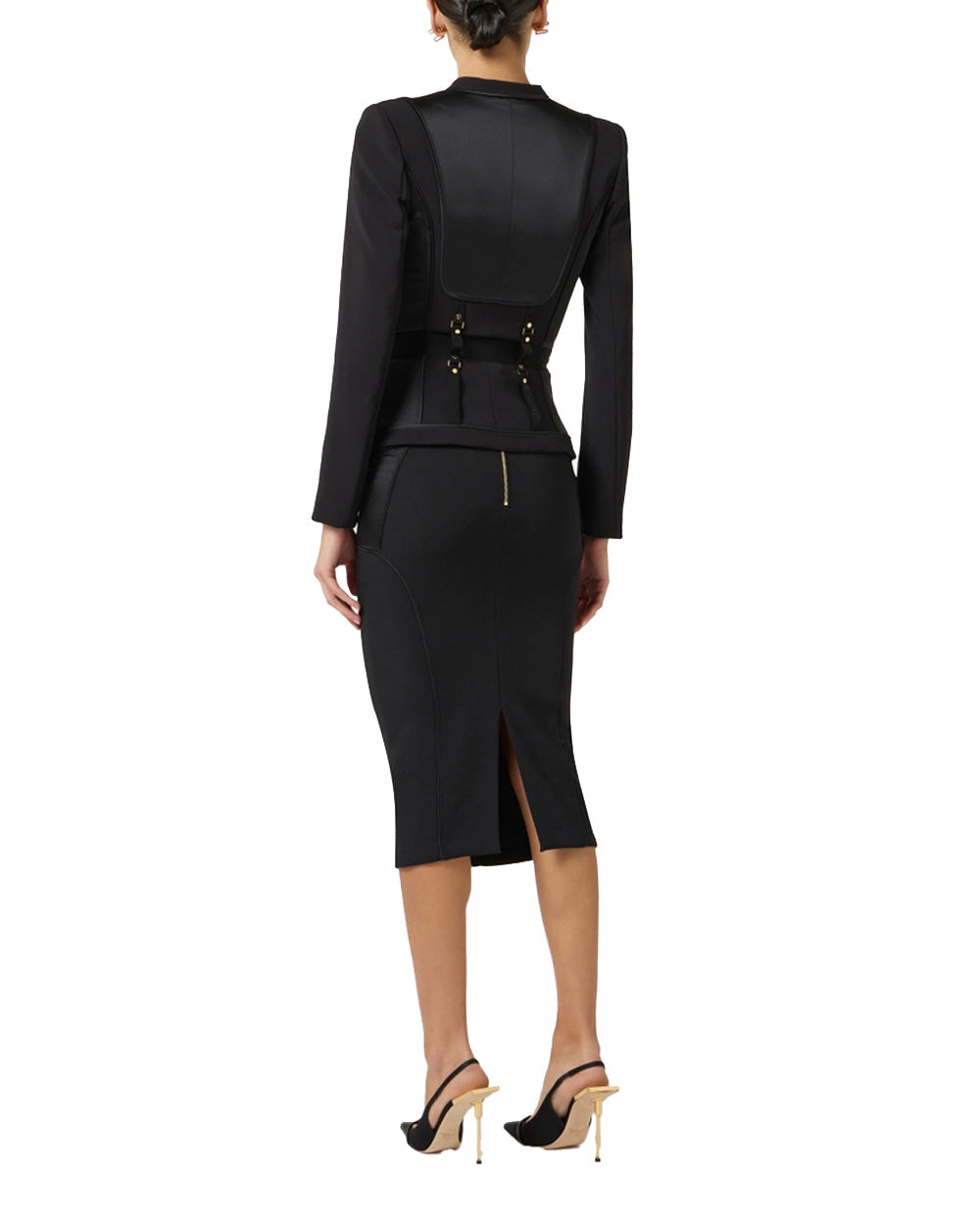 ELISABETTA FRANCHI Giacca ELISABETTA FRANCHI donna GI23362E2 Nera scollo a v bustier raso aderente GI23362E2 110