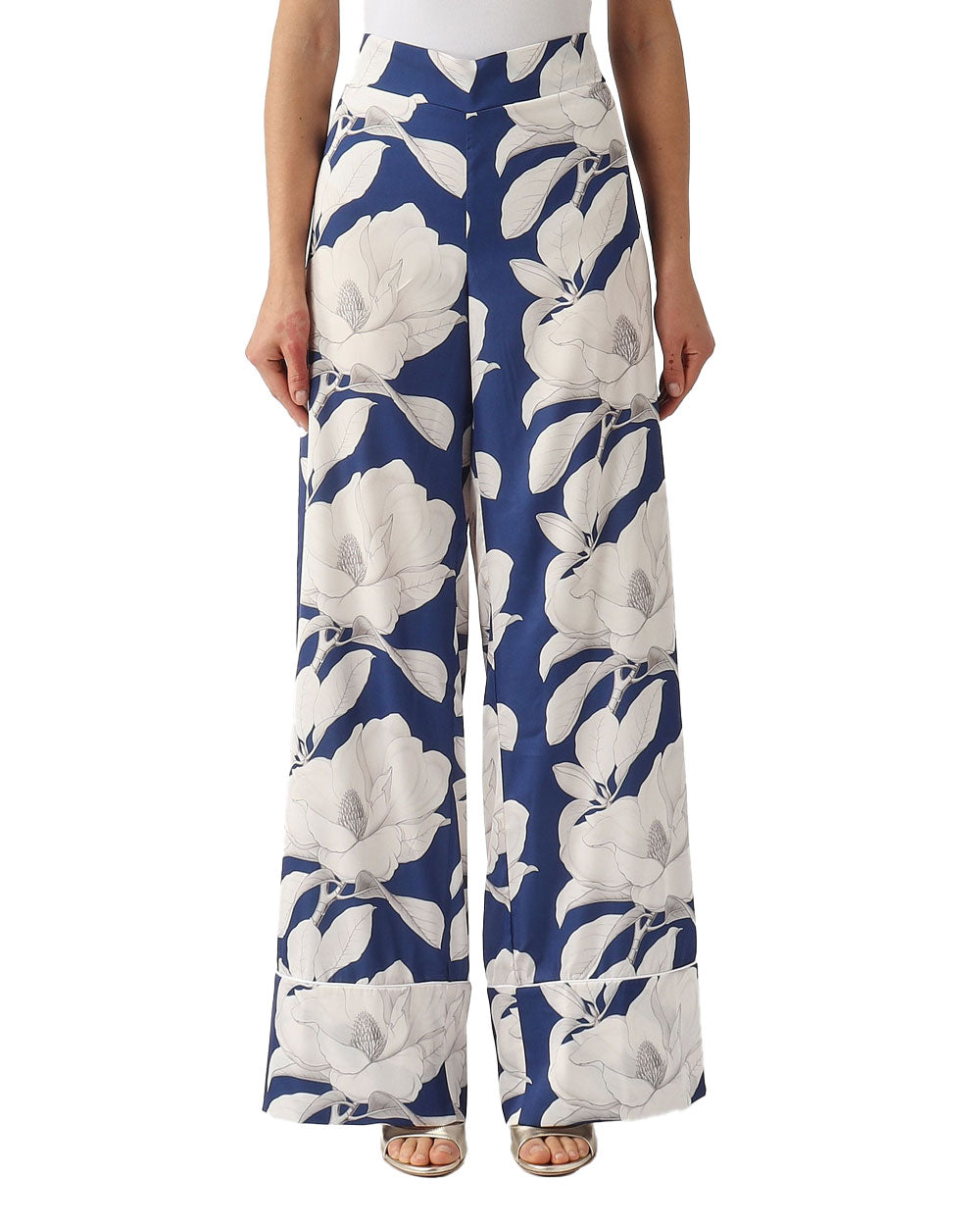 GIADA CURTI Pantalone Giada Curti donna P189S03 blu bianco P189 S09