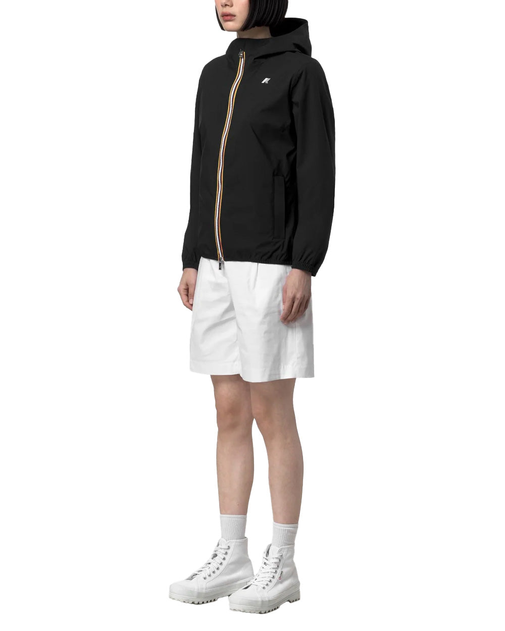 K-WAY Giubbino K-WAY donna K21346W LIL 2.0 STRETCH DOT Nero impermeabile antivento idrorepellente traspirante K21346W USY