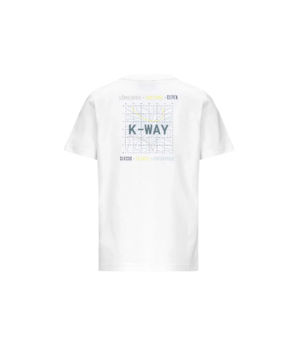 K-WAY T-shirt K-WAY bambino K21457W P. Odom Jersey Bianca jersey cotone girocollo costine logo K21457W 001