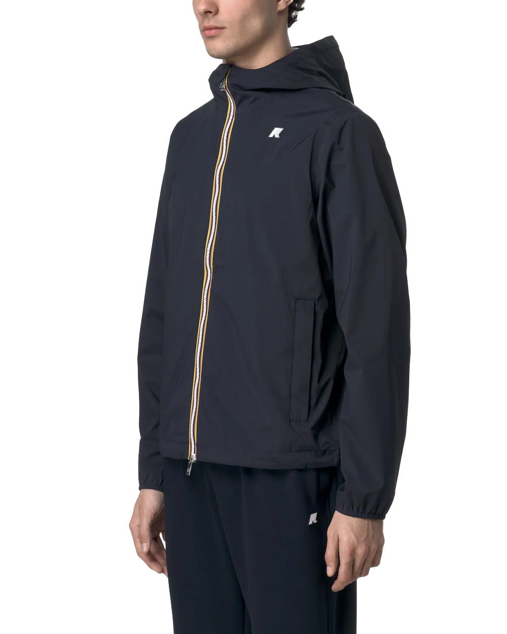 K-WAY Giubbino K-WAY uomo K3123UW JACK STRETCH NYLON JERSEY Blu impermeabile antivento cappuccio zip K3123UW K89