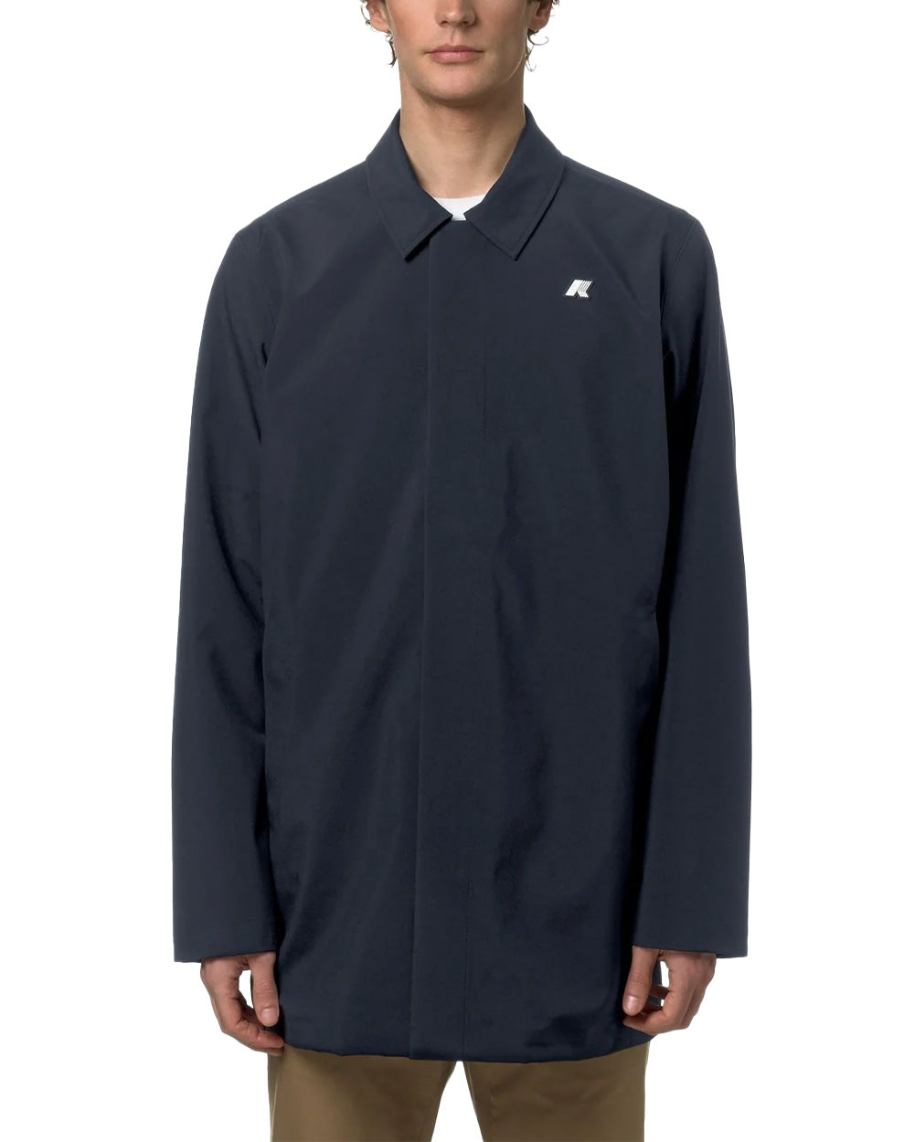 K-WAY Giubbino K-WAY uomo K3131BW BENNY BONDED JERSEY Blu poliestere zip patta fitting slim logo K3131BW K89