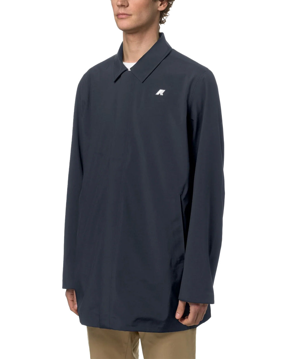 K-WAY Giubbino K-WAY uomo K3131BW BENNY BONDED JERSEY Blu poliestere zip patta fitting slim logo K3131BW K89