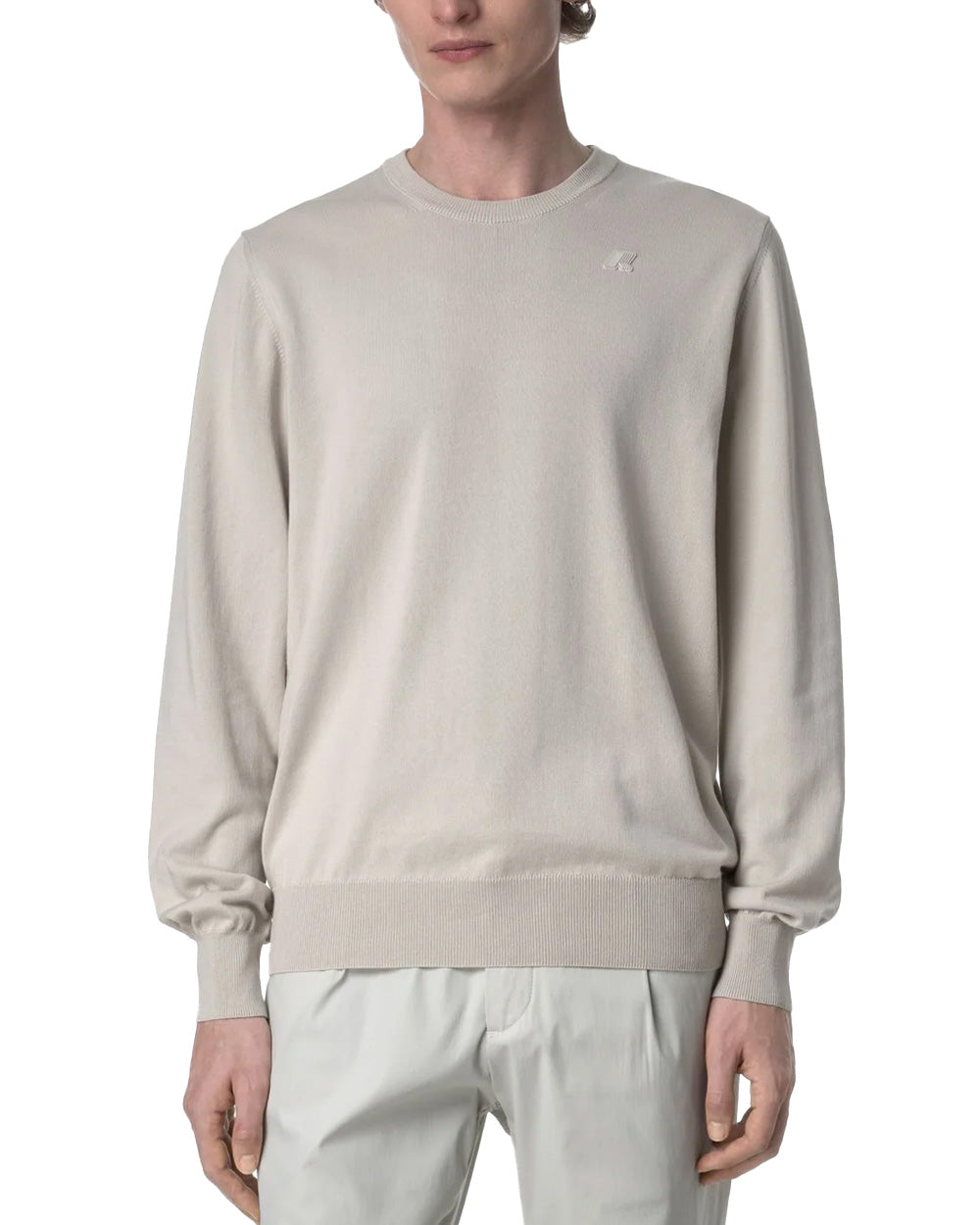 K-WAY Maglia K-WAY uomo K4122YW SEBASTIEN COTTON PS Beige rasata cotone girocollo logo K4122YW 634