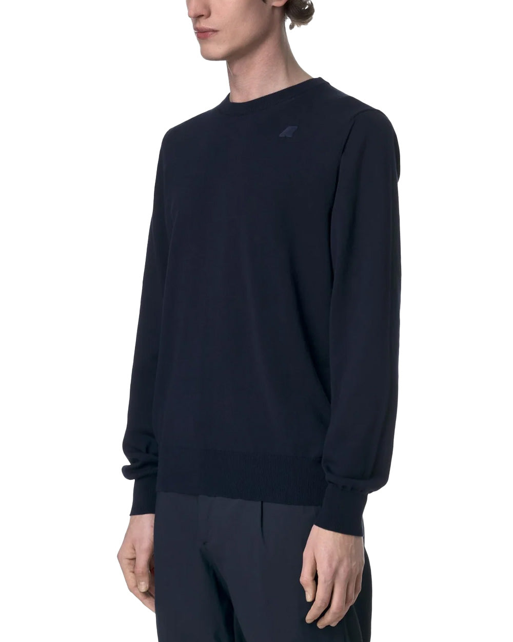 K-WAY Maglia K-WAY uomo K4122YW SEBASTIEN COTTON PS Blu rasata cotone girocollo logo K4122YW K89