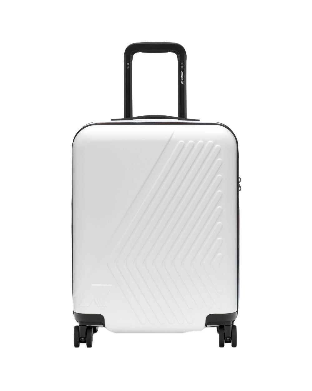 K-WAY Trolley K-WAY unisex K4125ZW EUDOXIE LOGO Bianco rigido tasca ruote girevoli K4125ZW 001