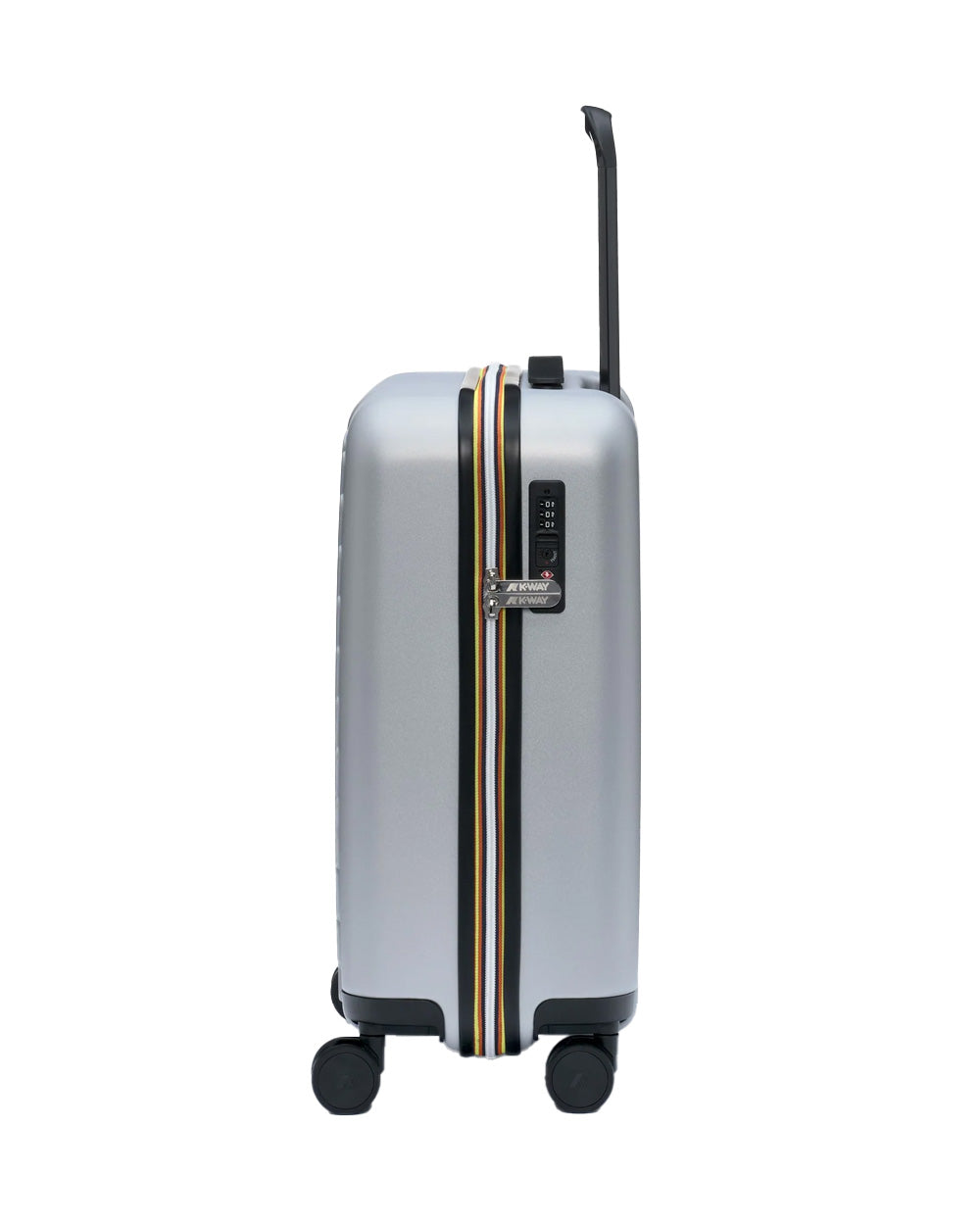 K-WAY Trolley K-WAY unisex K4125ZW EUDOXIE LOGO Grigio rigido tasca ruote girevoli K4125ZW 08Y