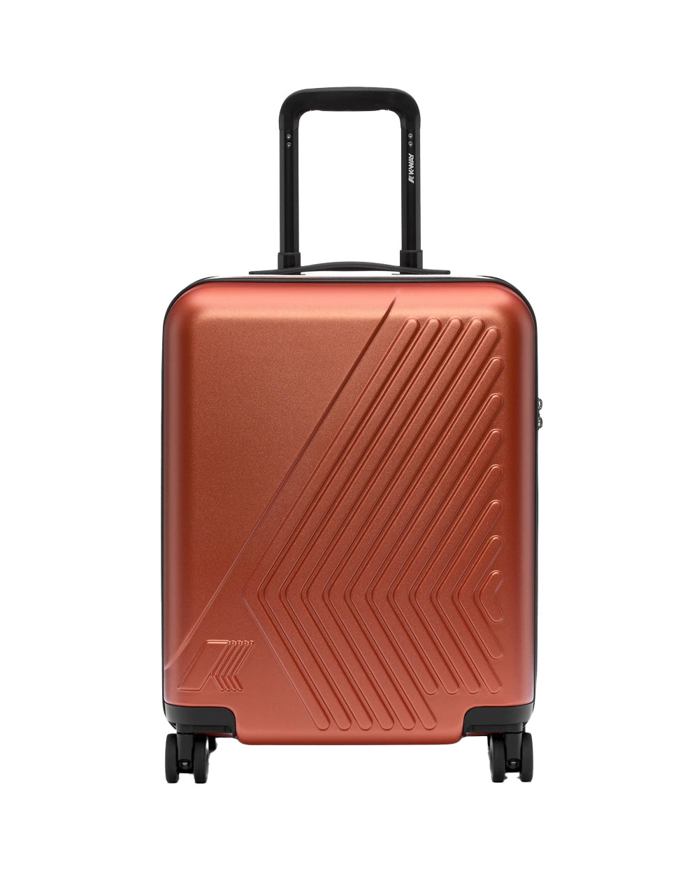 K-WAY Trolley K-WAY unisex K4125ZW EUDOXIE LOGO Arancio rigido tasca ruote girevoli K4125ZW 896