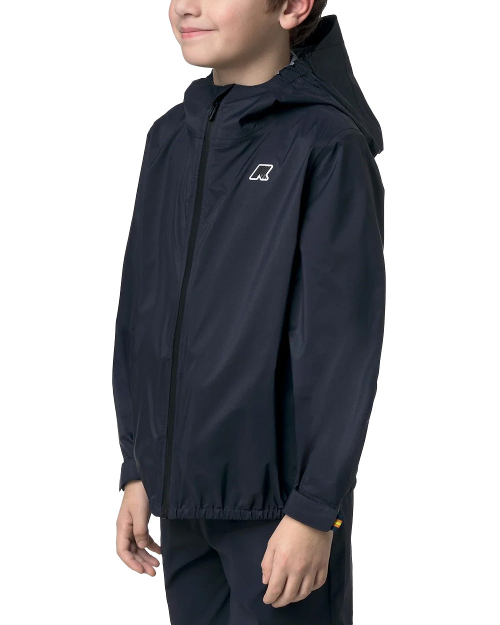 K-WAY Giubbino K-WAY bambino K41345WR P. CHARMAIN TRAVEL Blu impermeabile idrorepellente antivento cappuccio K41345WR K89