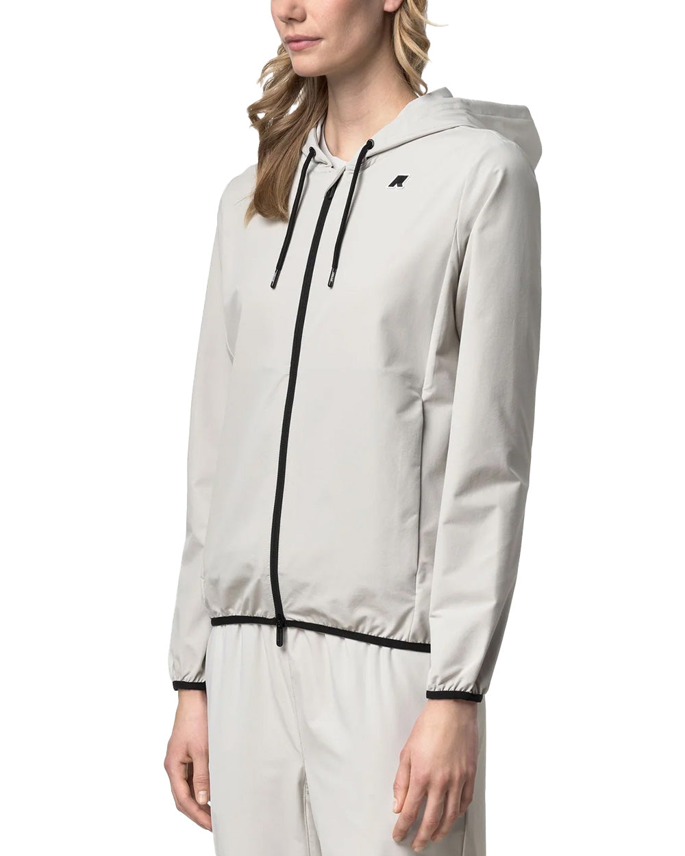 K-WAY Felpa K-WAY donna K5138FW JOURNEER TRAVEL Beige cappuccio coulisse zip tasche logo K5138FW 634