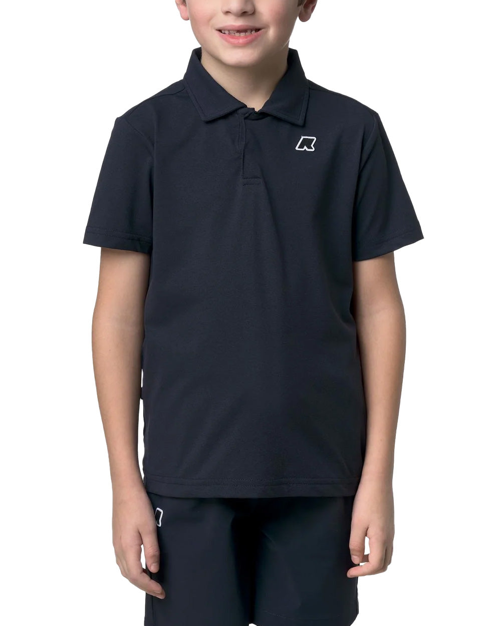 K-WAY T-shirt K-WAY bambino K7134LWR P. DECOUVRIR TRAVEL Blu cotone antipiega due bottoni logo K7134LWR K89