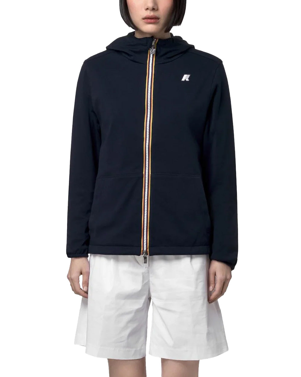 K-WAY Giubbino K-WAY unisex K8134TW JAKE REVERSIBLE INTERLOCK Blu Blu chiaro reversibile cappuccio zip tasca slim K8134TW C04