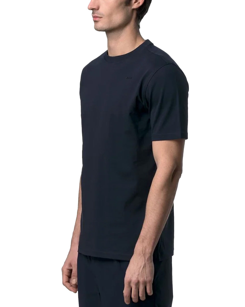 K-WAY T-shirt K-WAY uomo K81489W ODOM JERSEY MICRO LETTERING SLIM Blu jersey otone girocollo costine K81489W K89