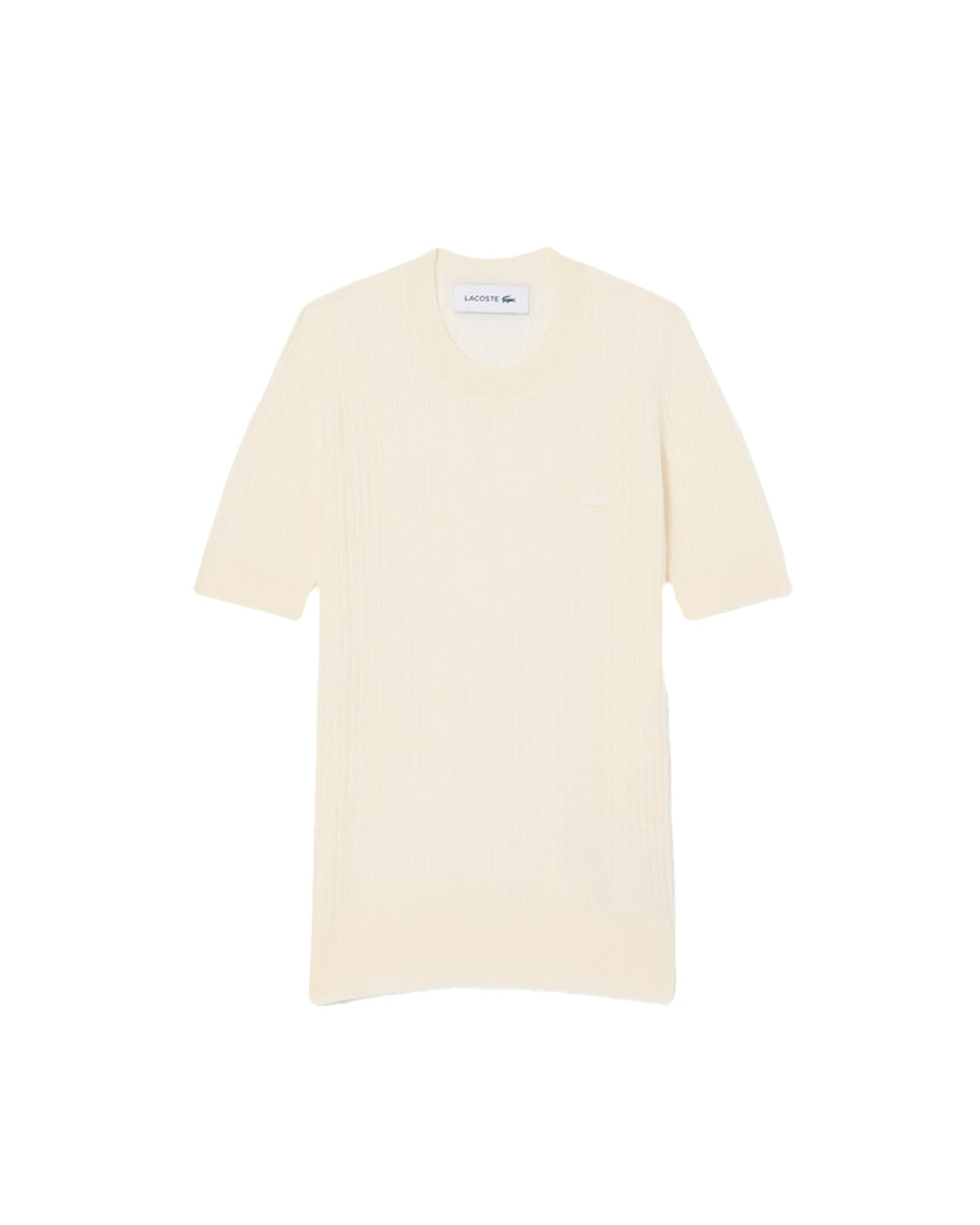 LACOSTE Maglia LACOSTE donna AF4146 Bianca lana a coste senza cuciture super fine coccodrillo AF4146 70V