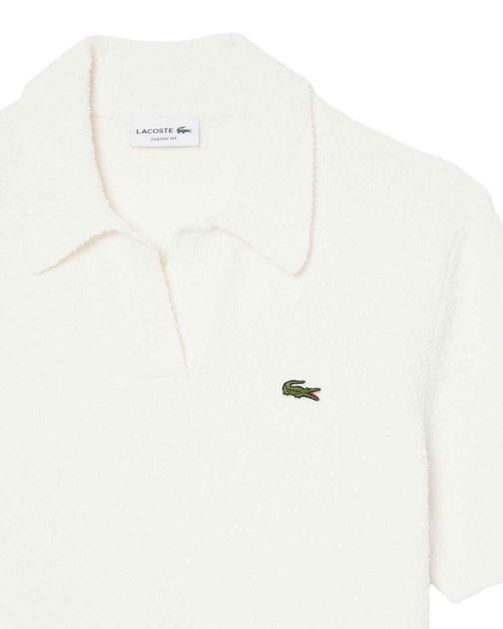 LACOSTE Polo LACOSTE uomo AH0618 Bianco cotone classic fit finitura a coste AH0618 70V