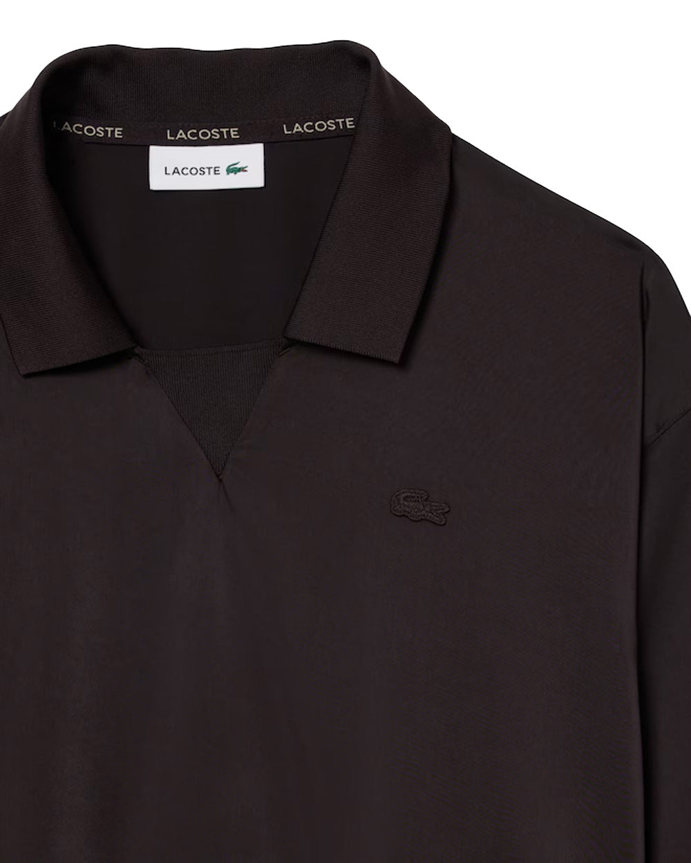 LACOSTE Camicia LACOSTE donna CF9802 Marrone relaxed fit collo retrò coccodrillo CF9802 3LA