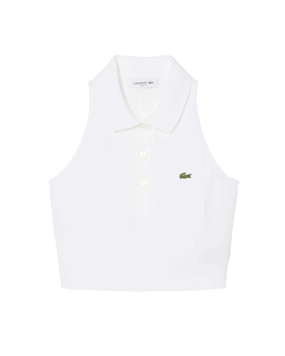 LACOSTE Polo LACOSTE donna PF3123 Bianco piquè slim taglio cropped cotone PF3123 001