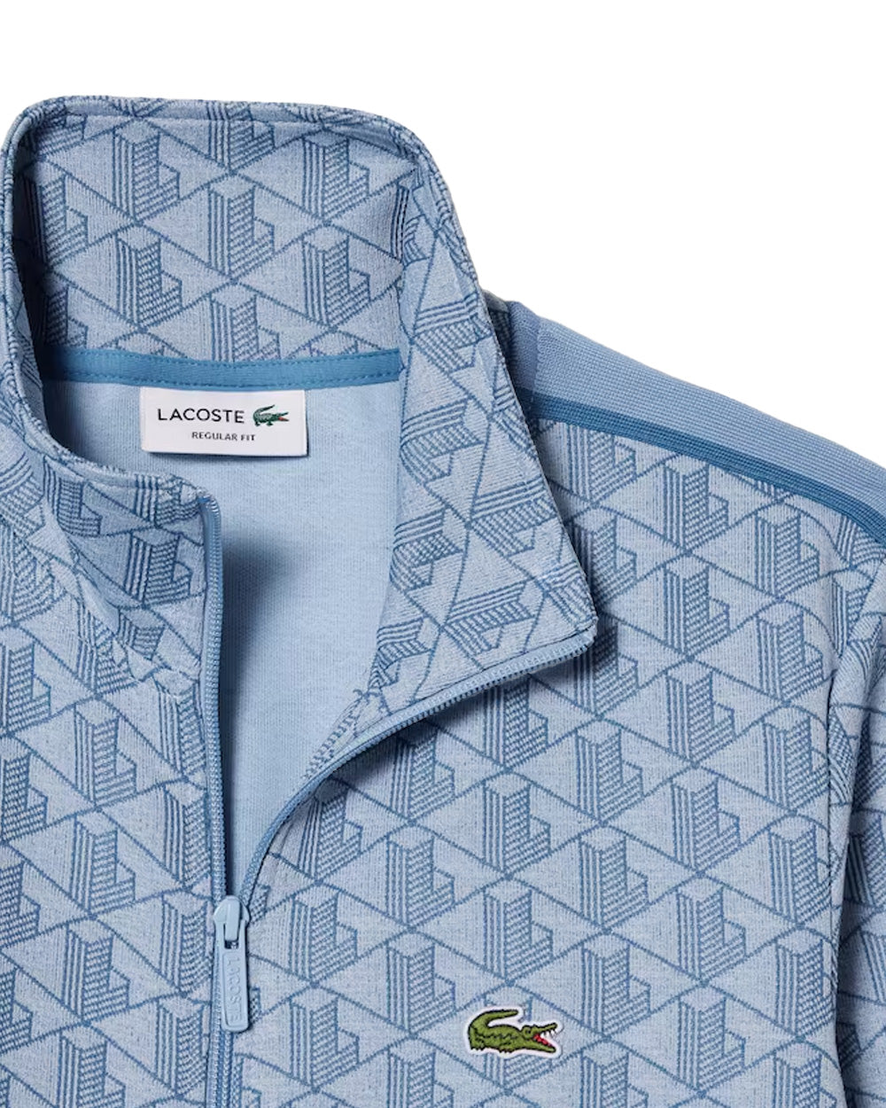 LACOSTE Felpa LACOSTE uomo PARIS SH1368 Celeste cotone organico monogramma taglio regular fit tasche coccodrillo SH1368 1QI