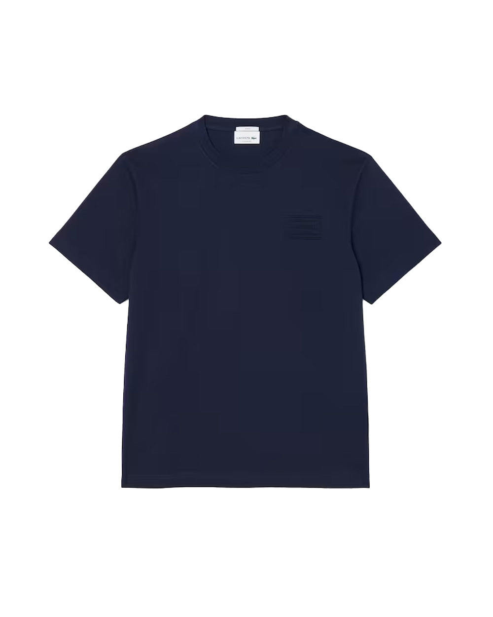 LACOSTE T-shirt LACOSTE uomo TH0753 Blu classic fit cotone collo a coste coccodrillo TH0753 166