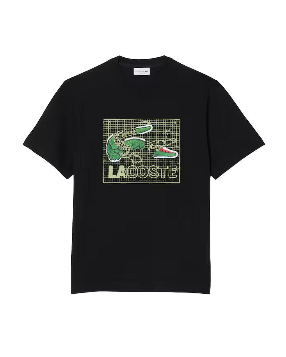 LACOSTE T-shirt LACOSTE uomo TH1446 Nera cotone taglio classico coccodrillo TH1446 031