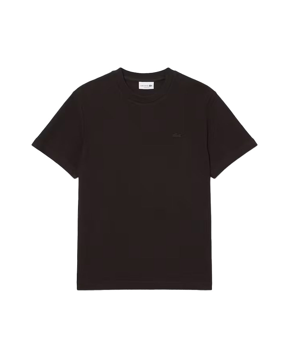 LACOSTE T-shirt LACOSTE uomo TH1979 Marrone crepe cotone classic fit collo a coste TH1979 3LA