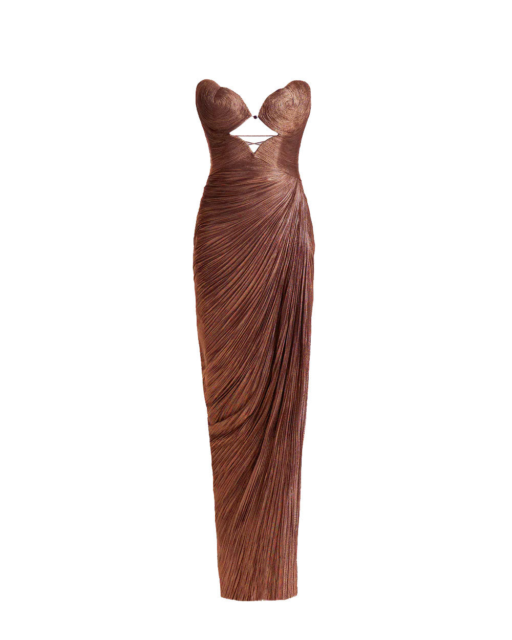 MARIA LUCIA HONAN Abito MARIA LUCIA HONAN donna Amisha PF006506 Cioccolato senza spalline foderato cut out cerniera PF006506 2