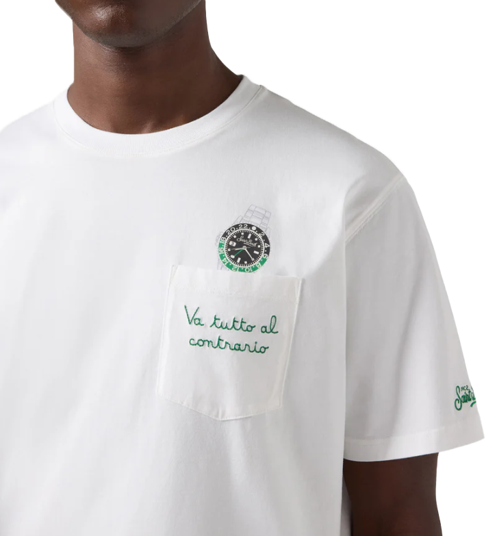 MC2 SAINT BARTH T-shirt Mc Saint Barth uomo AUS000100129L01N watch contrario bianca AUS000100129L 01N