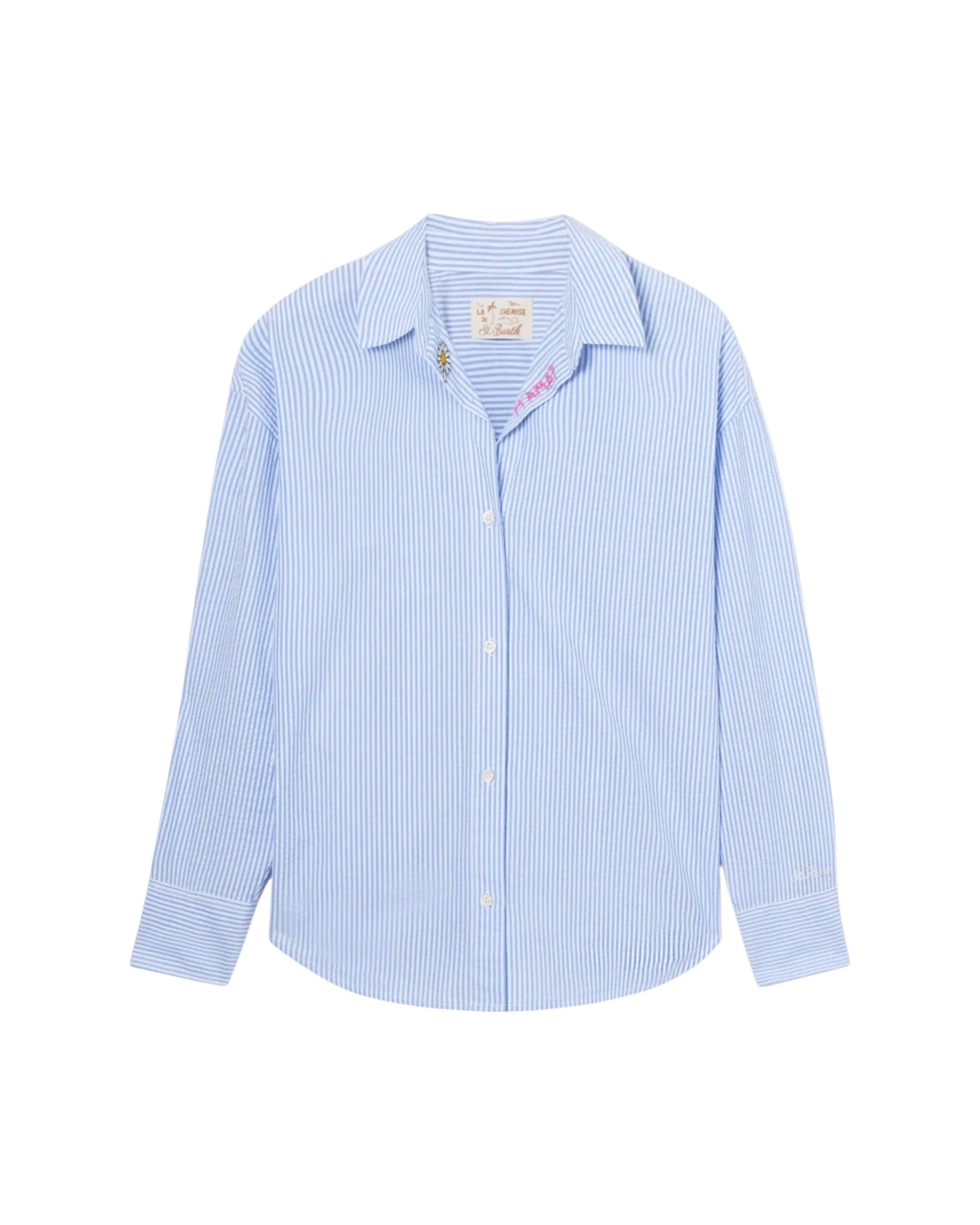 MC2 SAINT BARTH Camicia MC2 SAINT BARTH donna CYS0001 00702L 31 Crystal Seersucker Stripe a righe Azzurro <BR/> CYS000100702L 31