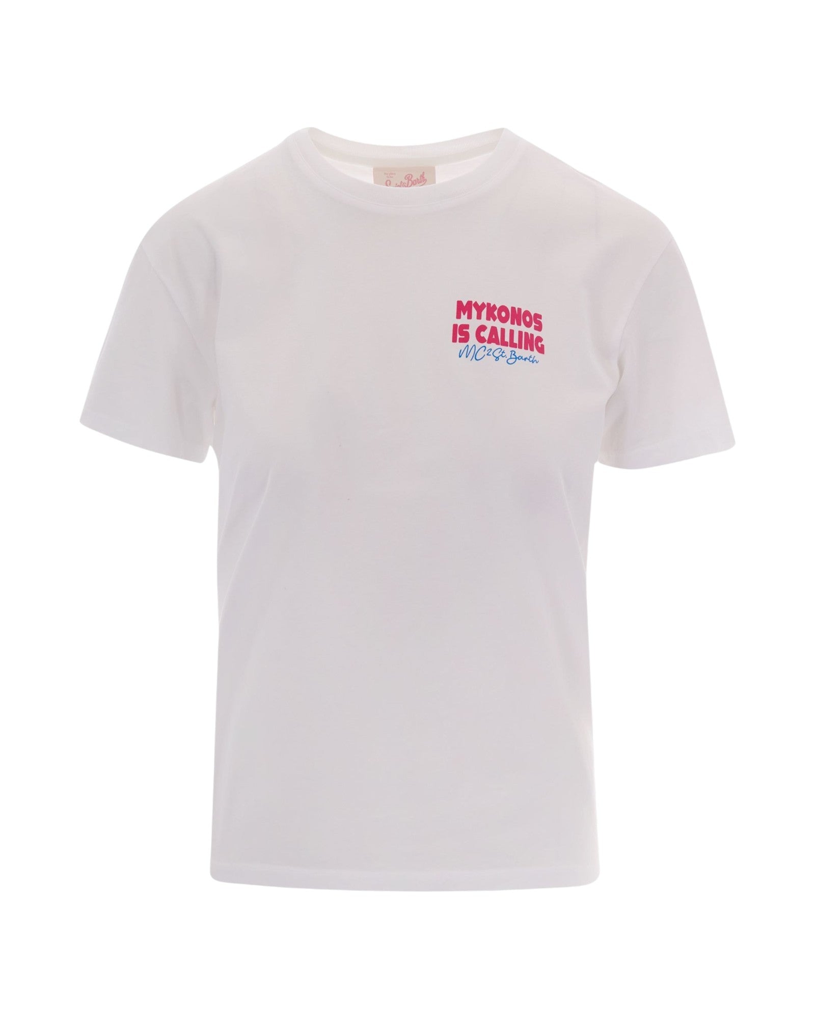 MC2 SAINT BARTH T-shirt MC2 SAINT BARTH donna EMI0001 02219L 01 Mykonos Is Calling Bianco<BR/> EMI000102219L 01