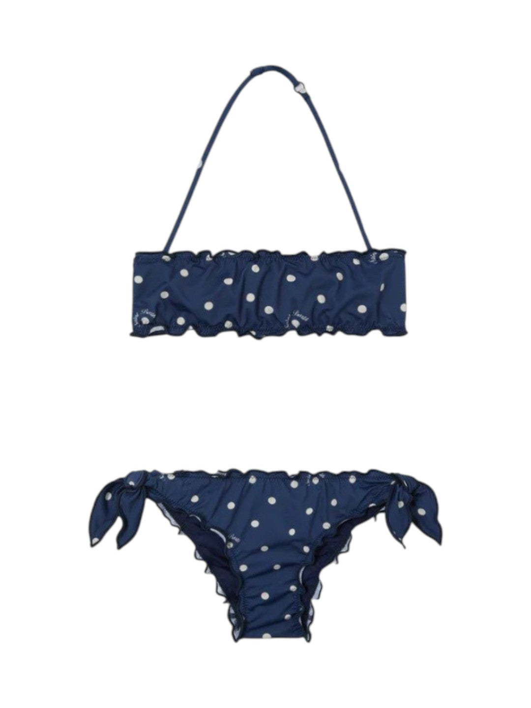 MC2 SAINT BARTH Costume MC2 SAINT BARTH bambina EMY0001 03525L 61 Emy Pois con bordi arricciati Blu navy<BR/> EMY000103525L 61