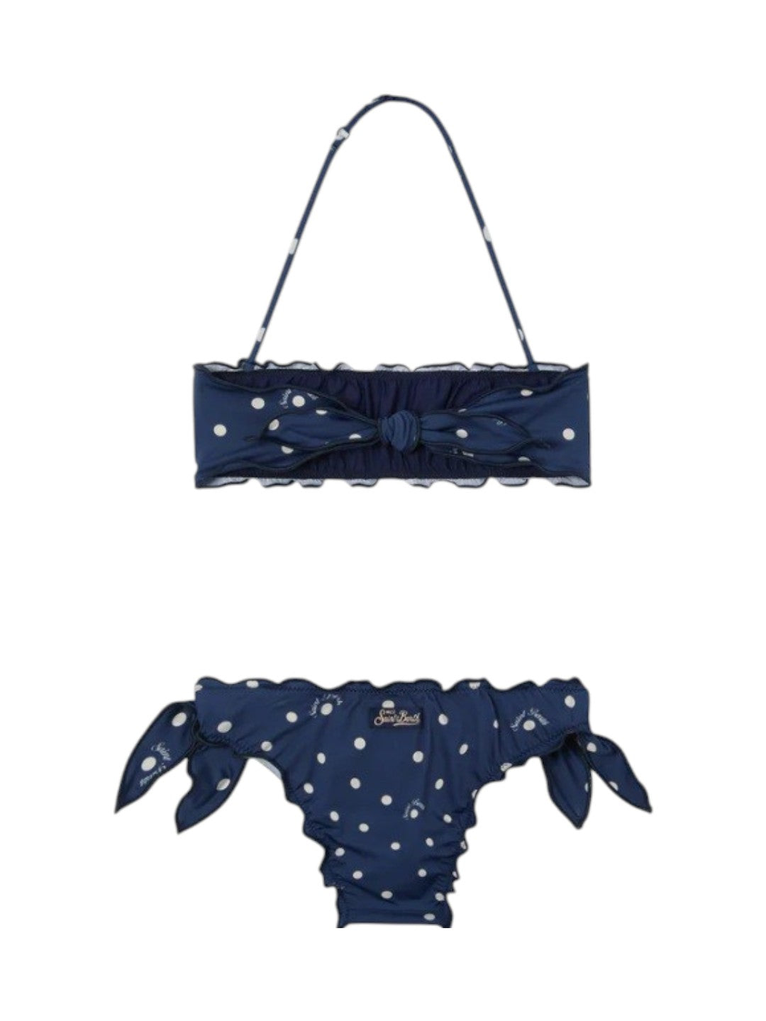MC2 SAINT BARTH Costume MC2 SAINT BARTH bambina EMY0001 03525L 61 Emy Pois con bordi arricciati Blu navy<BR/> EMY000103525L 61