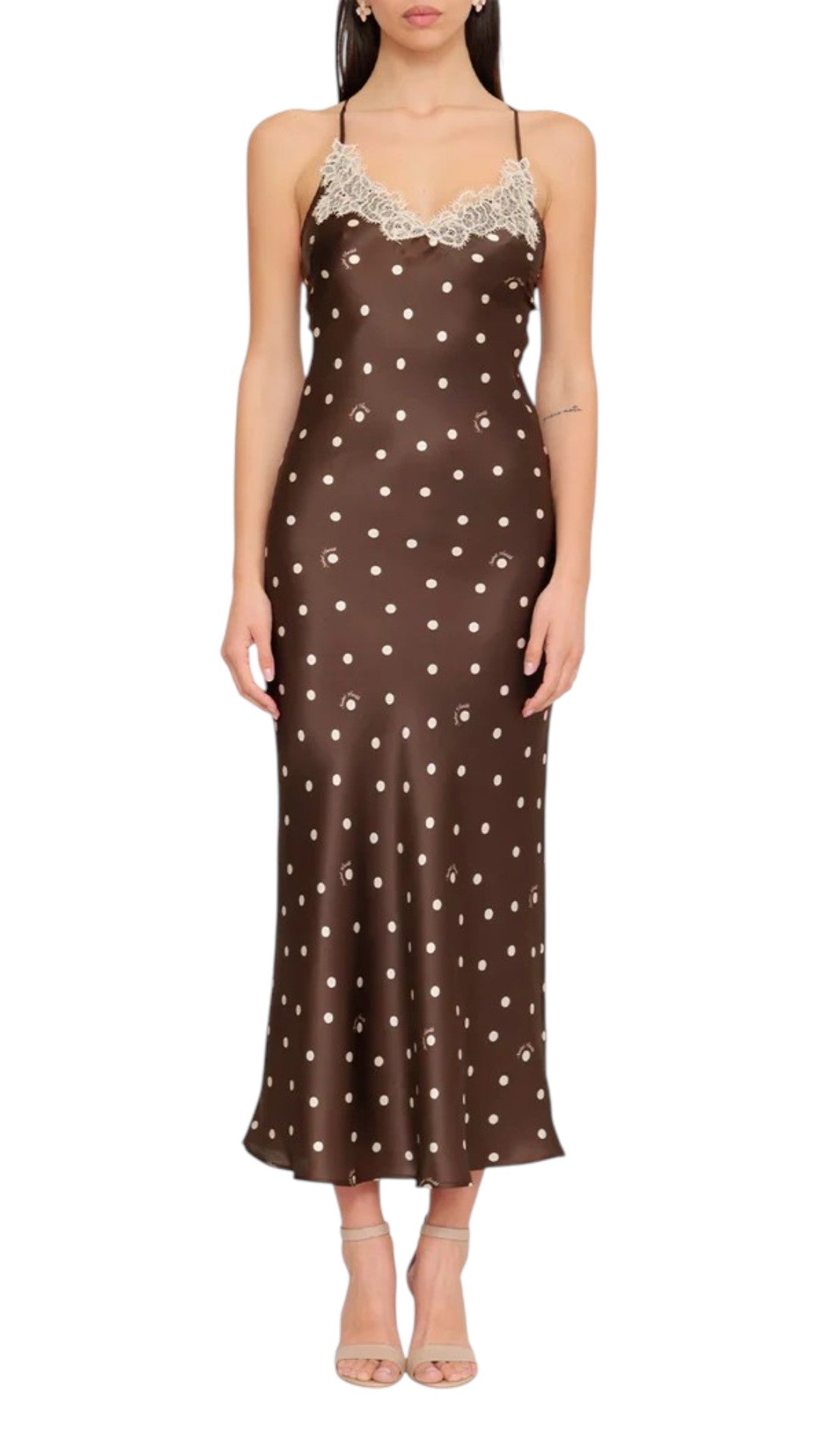 MC2 SAINT BARTH Abito MC2 SAINT BARTH donna EYDI001 08987L 1810 Eydis Silk Lace a pois Marrone <BR/> EYDI00108987L 1810
