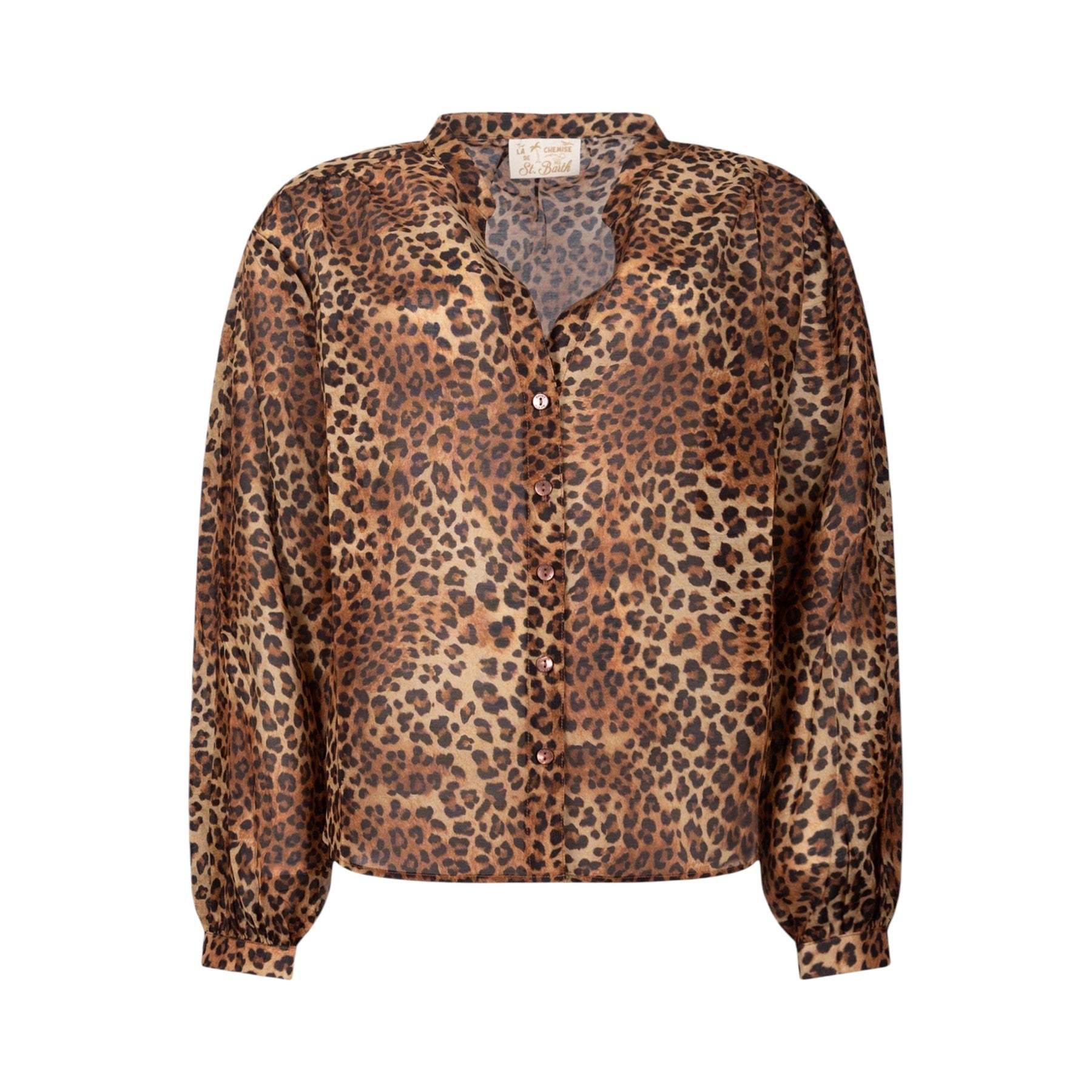 MC2 SAINT BARTH Camicia MC2 SAINT BARTH donna LIO0001 0068L 19 Liona Silk Voile Leopard Caramello Beige Marrone<BR/> LIO00010068L 19