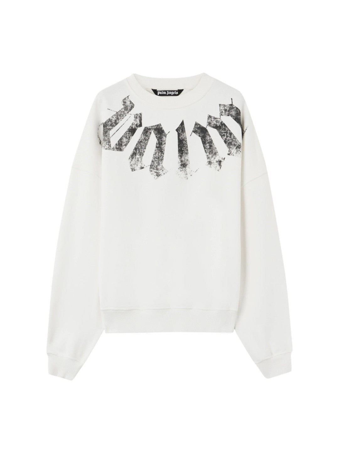 PALM ANGELS Felpa Palm Angels uomo PMBA08JS26FLE0010 310 Big Neck Logo Loose Bianco<BR/> PAMBA08JS26FLE001 0310