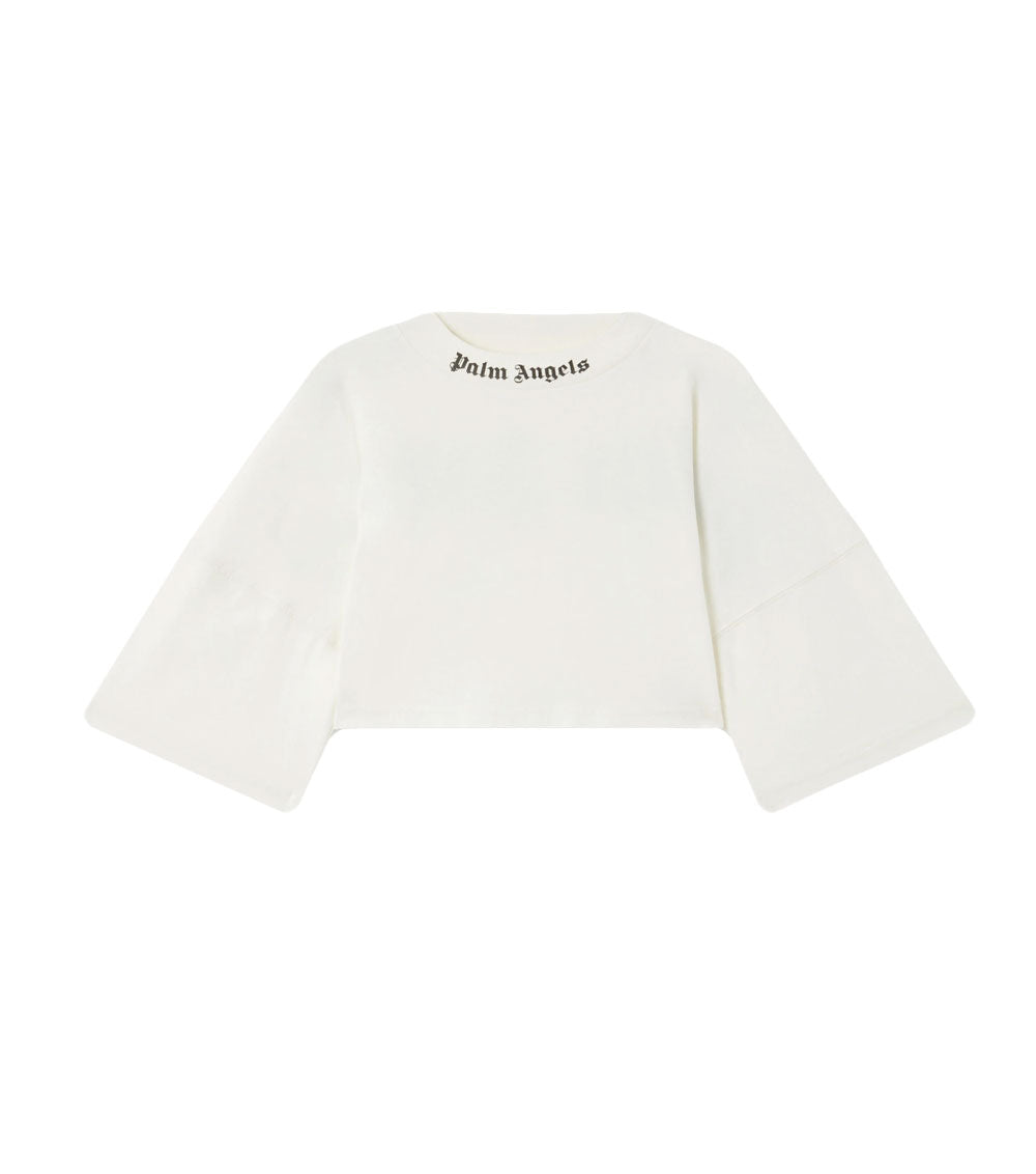 PALM ANGELS T-shirt Palm Angels donna PWAA054S26JER002 bianca crop logo<BR/> PWAA054S26JER002 0310